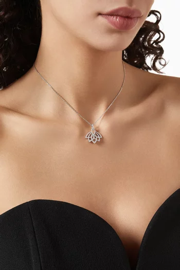 Lotus Blossom Diamond Necklace in 18kt White Gold
