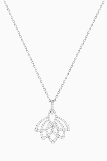 Lotus Blossom Diamond Necklace in 18kt White Gold