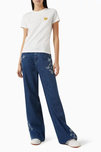 Boke Flower Embroidered T-shirt in Cotton