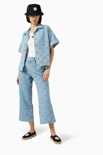 Weave Jacquard Oversized Shirt in Japanese Denim