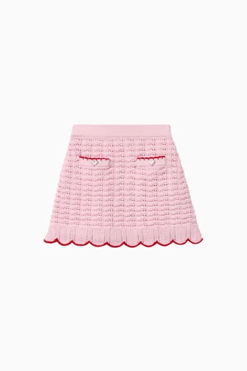 Heart-detail Skirt in Cotton Blend