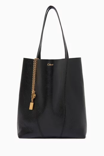 Medium Spin Tote Bag in Grained Leather