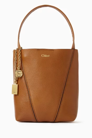 Small Spin Tote Bag in Grained Leather