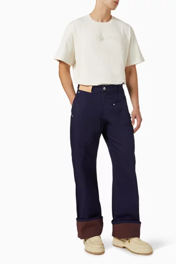 تي شيرت مطرز بشعار الماركة قطن جيرسيه