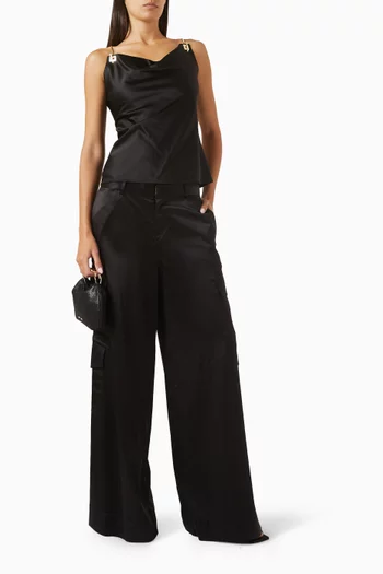 Lou Open-back Top in Satin