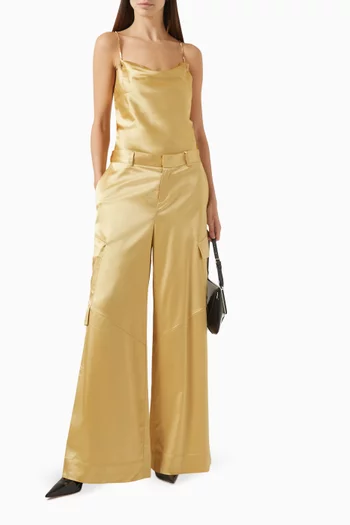 Lou Open-back Top in Satin