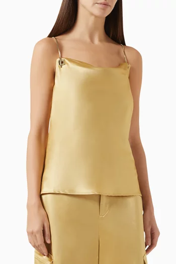 Lou Open-back Top in Satin