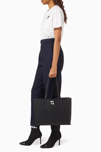 Large Ikon Tote Bag in Pebbled Faux Leather