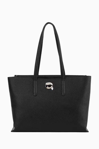Large Ikon Tote Bag in Pebbled Faux Leather
