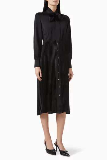 Pleated Shirt Dress in Viscose-blend