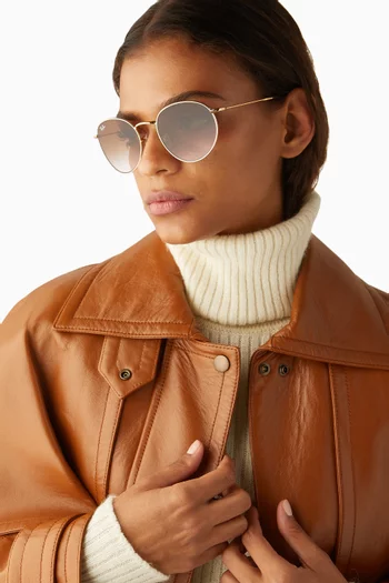 Round Reverse Sunglasses in Metal