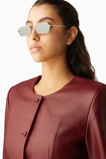 Yevi Hexagonal Sunglasses in Metal
