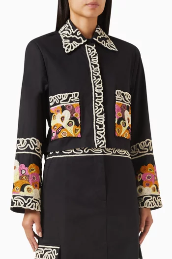 Bel Air Open-back Jacket in Cotton Twill