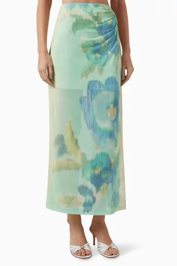 Gathered Skirt in Mesh