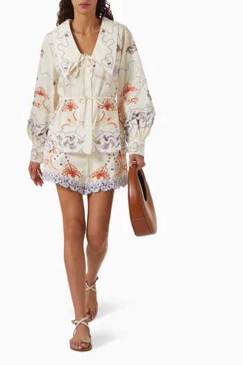 Match Makers Embroided Blouse in Cotton