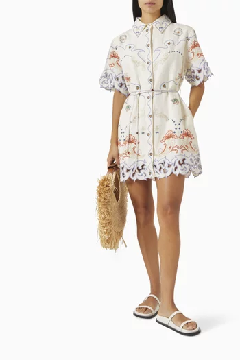 Match Makers Mini Shirtdress in Cotton