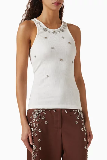 Love Struck Crystal Tank Top in Cotton