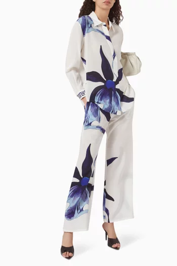 Ink Ghost Orchid Pants in Silk