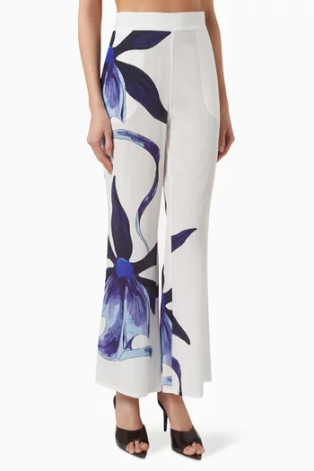 Ink Ghost Orchid Pants in Silk