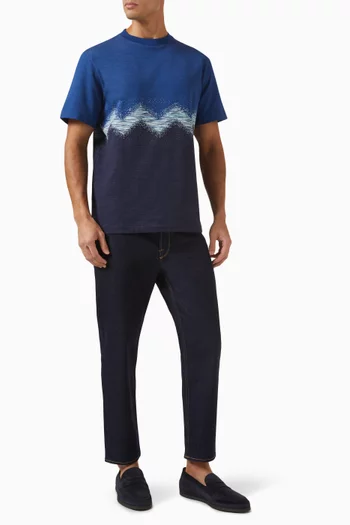 Zigzag Space-dyed T-shirt in Cotton