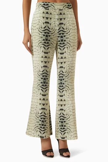 Cuban Crocodile Pants in Silk-chiffon