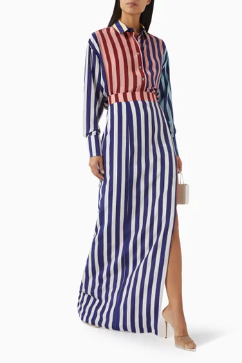 Striped Atlas Maxi Skirt
