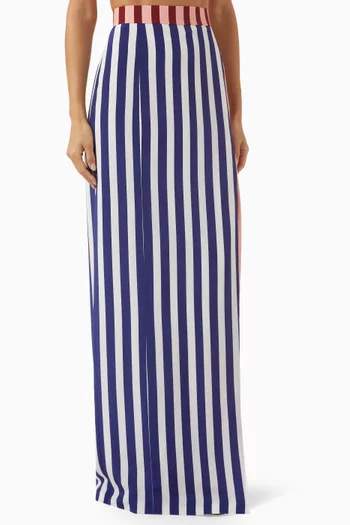 Striped Atlas Maxi Skirt