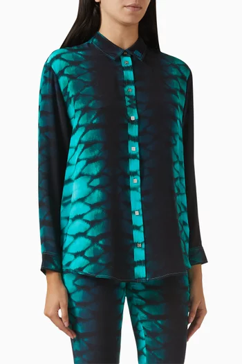 Echelle Snakeskin-print Shirt