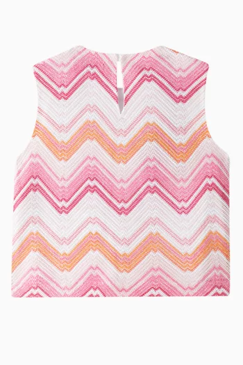 Chevron Print Sleeveless T-shirt in Cotton