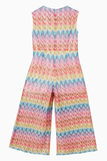 Chevron Jumpsuit in Knit Fabric