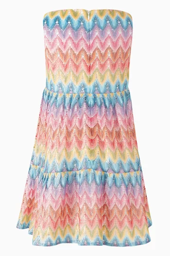 Chevron Ruffle Dress in Knit