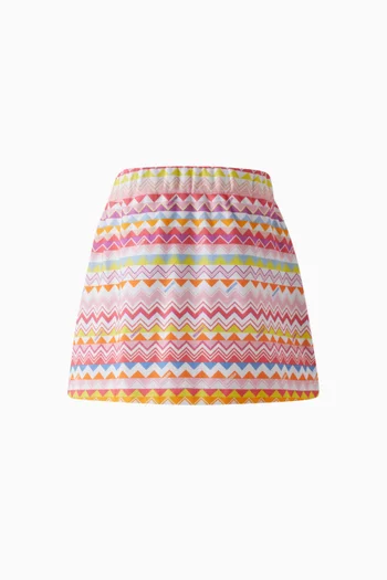 Chevron Mini Skirt in Cotton