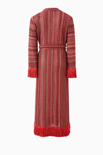 Sequin-embellished Chevron Dress in Knit