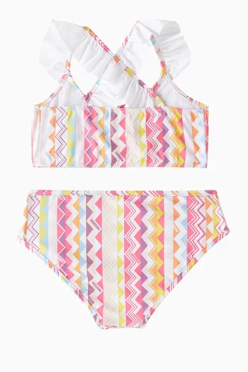 All-over Chevron-print Two-piece Bikini Set