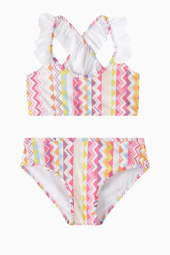 All-over Chevron-print Two-piece Bikini Set