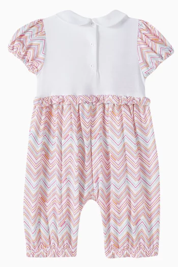 Chevron-print Romper in Cotton