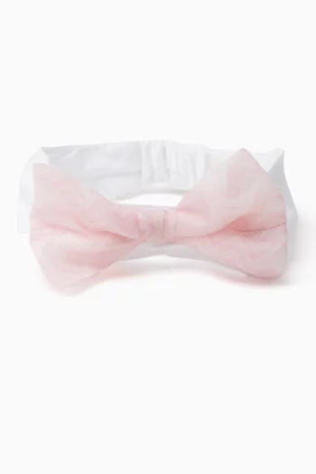 Zigzag Bow Headband in Cotton
