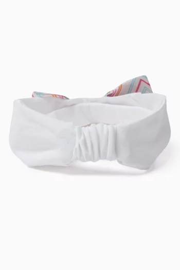 Zigzag Bow Headband in Cotton