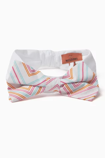 Zigzag Bow Headband in Cotton