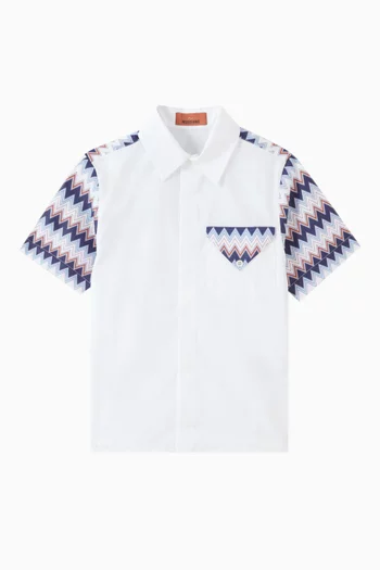 Chevron-print Shirt in Cotton