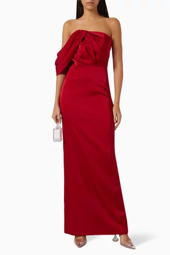 فستان سهرة بصدرية غير متماثلة