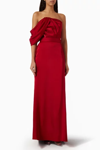 فستان سهرة بصدرية غير متماثلة