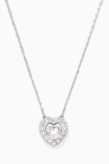 قلادة بدلاية بتصميم قلب معدن مطلي روديوم سواروفسكي × أريانا غراندي