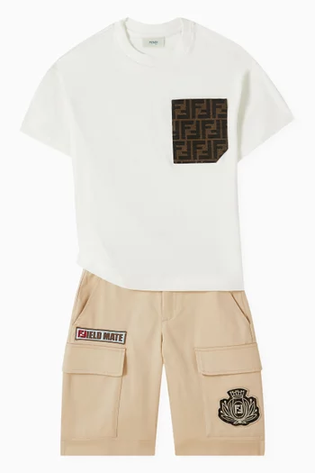 Fendi shorts and t shirt set 2025