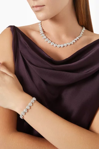 x Ariana Grande Heart Tennis Necklace in Rhodium-plated Metal