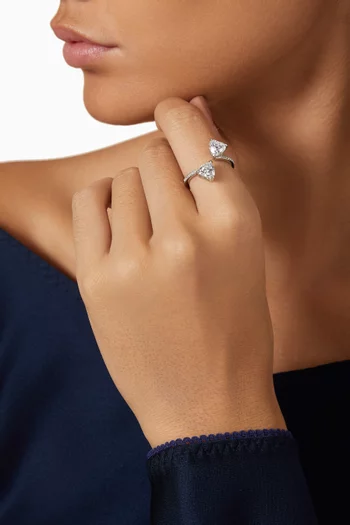 Mesmera Open Ring in Rhodium-plated Metal