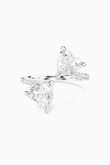 Mesmera Open Ring in Rhodium-plated Metal