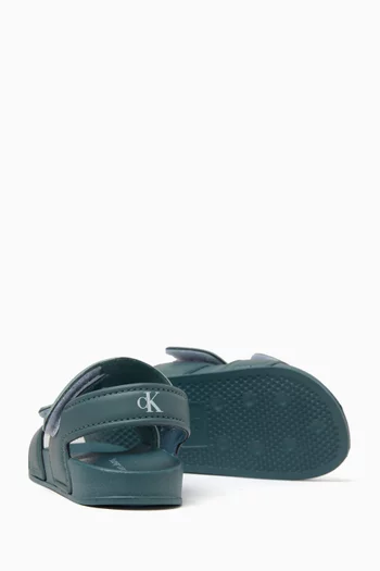 Logo-print Sandals in Faux Leather