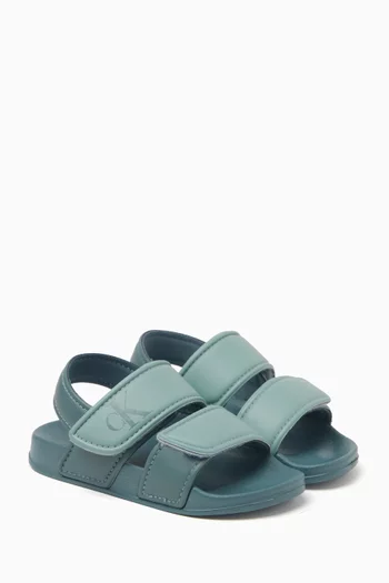 Logo-print Sandals in Faux Leather