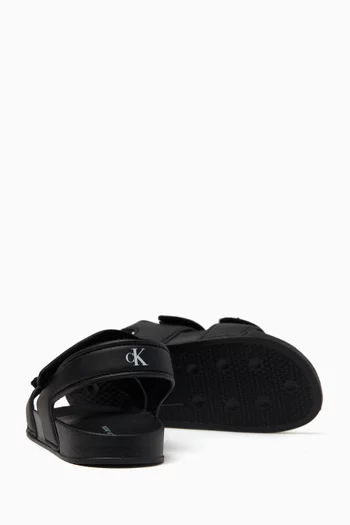 Logo-print Sandals in Faux Leather